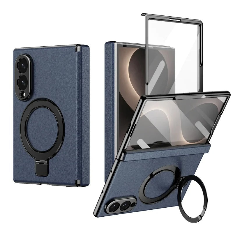 LuxeRing™ – Leather Ring Stand Case for Galaxy Z Fold 8
