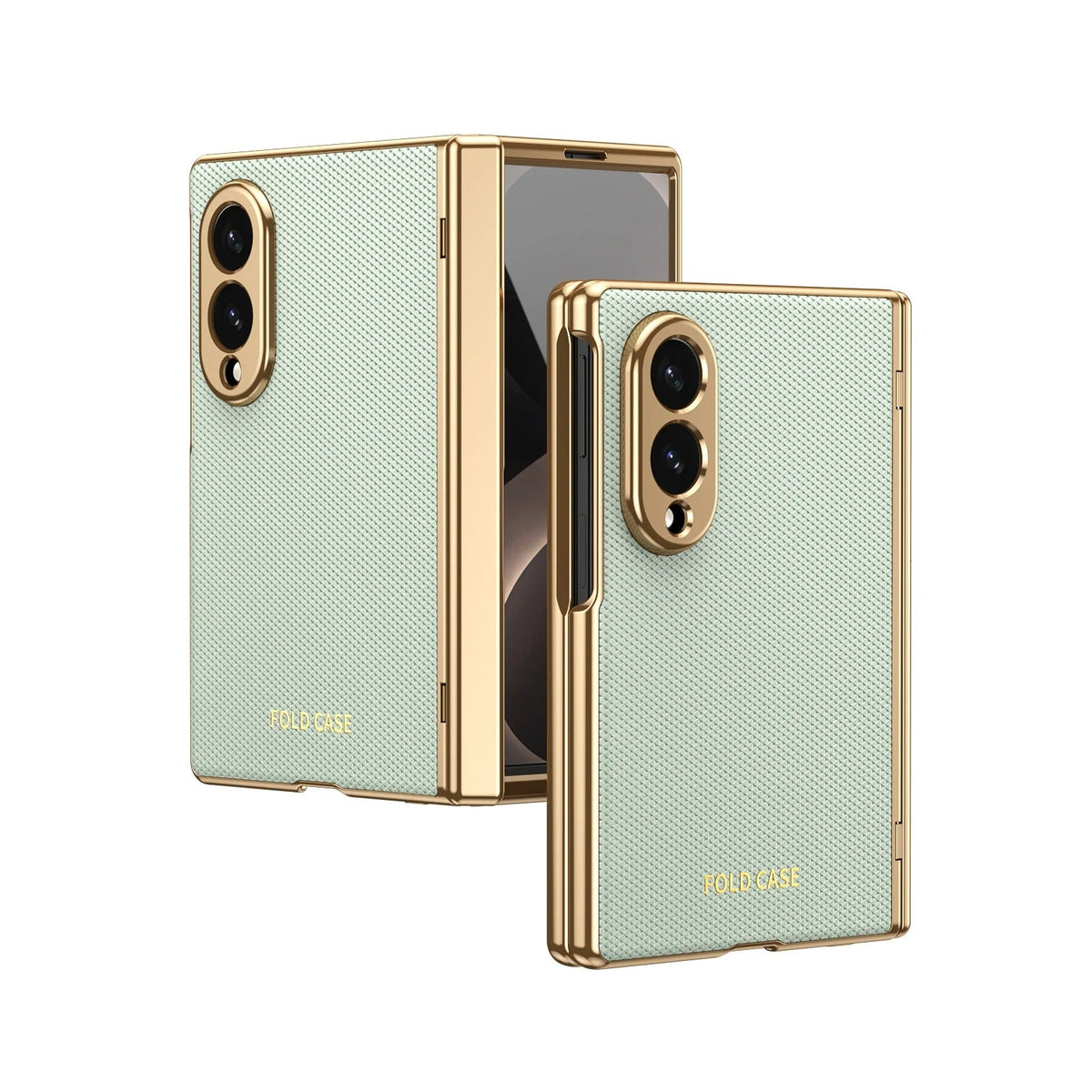 Leather Golden Border Phone Case with Steel Film for Samsung Galaxy Z Fold 8