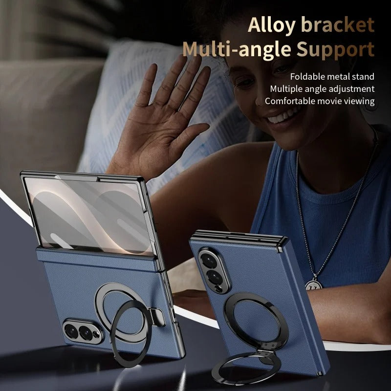 LuxeRing™ – Leather Ring Stand Case for Galaxy Z Fold 8