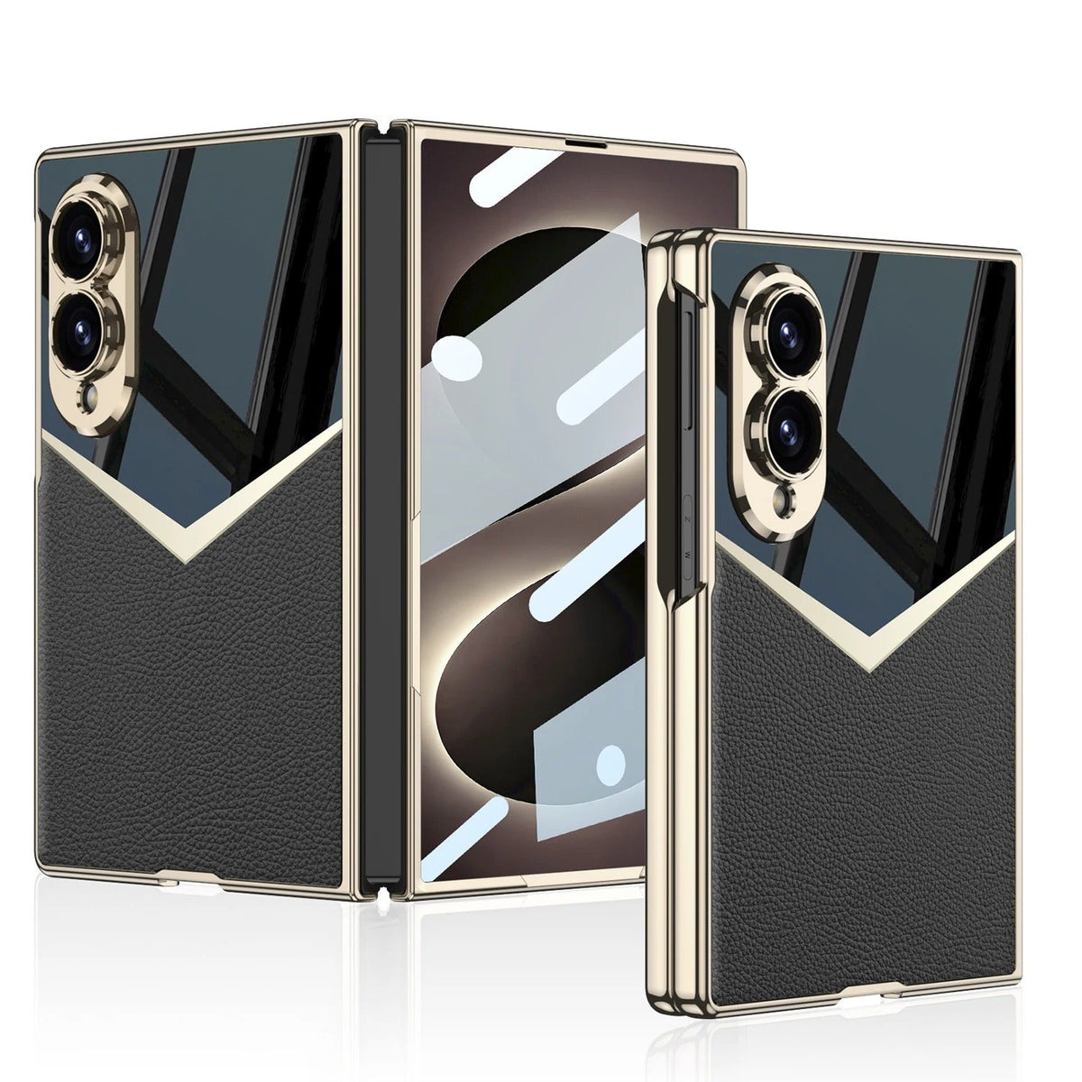 Galaxy Z Fold 8 Spliced Leather Mirror Case