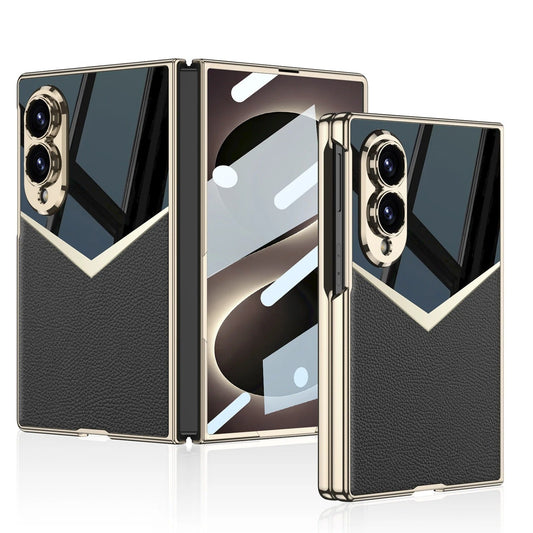Galaxy Z Fold 8 Spliced Leather Mirror Case