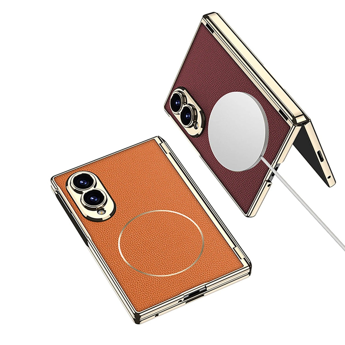 Galaxy Z Fold 8 Ultra Magnetic Leather Case with Screen Protector