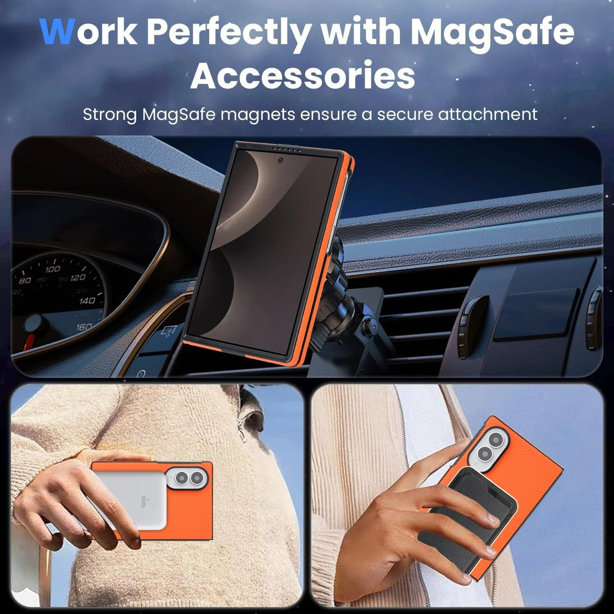 CarbonMag™ – MagSafe Carbon Grip Case for Galaxy Z Fold 8