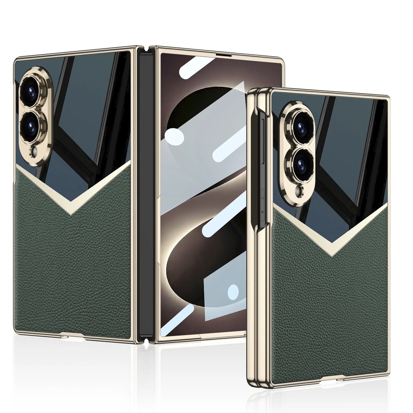 Galaxy Z Fold 8 Spliced Leather Mirror Case