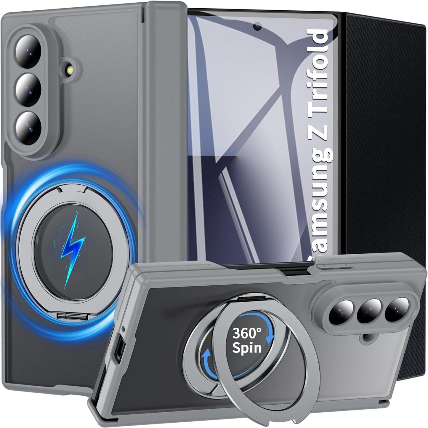 Titan™ Armor Galaxy Z TriFold 2026 Magnetic Stand Case | Dual-Hinge Guard & 360 Kickstand