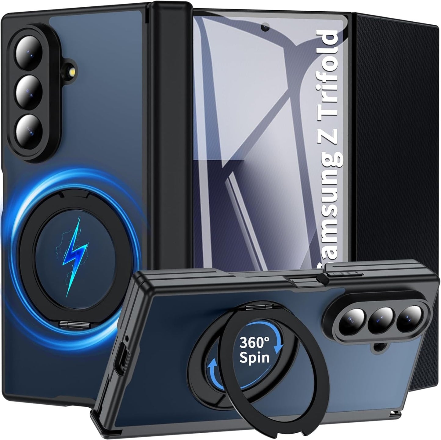 Titan™ Armor Galaxy Z TriFold 2026 Magnetic Stand Case | Dual-Hinge Guard & 360 Kickstand