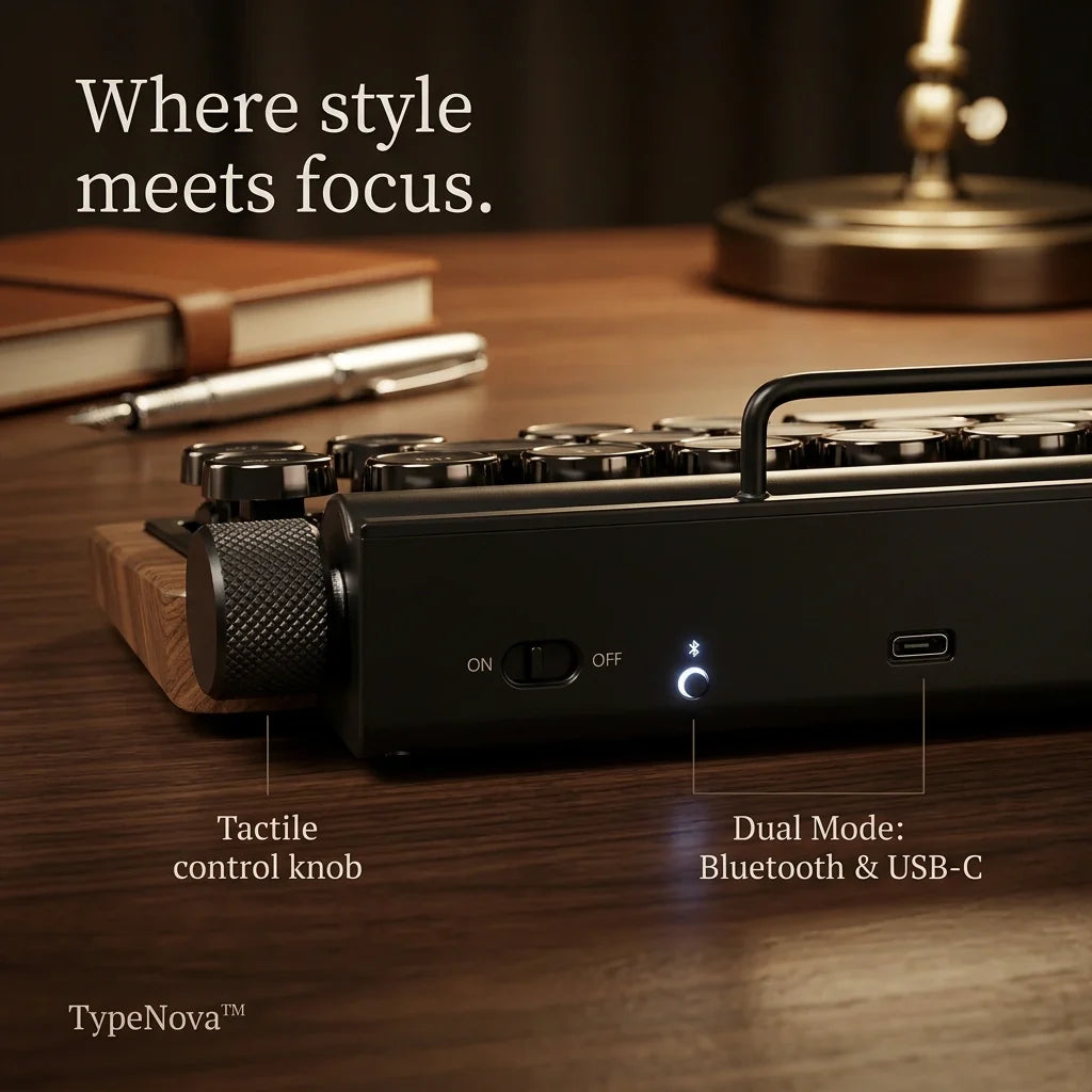 TypeNova — Retro Wireless Keyboard for Focused Work